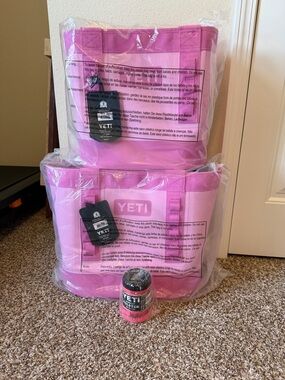 YETI Power Pink Camino 20 & 35 Bundle + Tropical Pink Colster Can